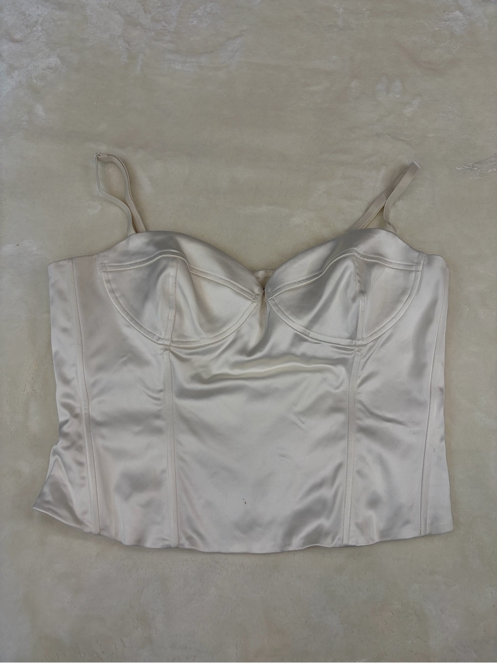 Wilfred Aritzia Satin Corset Bustier Cami Top Ivory XL
